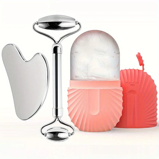 3in1 Stainless Steel Ice Face Roller & Gua Sha Facial Skincare